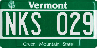 VT license plate NKS029