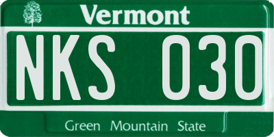 VT license plate NKS030