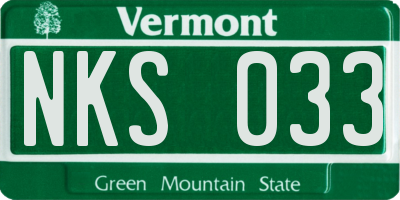 VT license plate NKS033