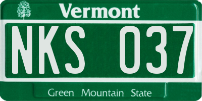 VT license plate NKS037