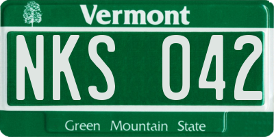 VT license plate NKS042