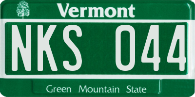 VT license plate NKS044