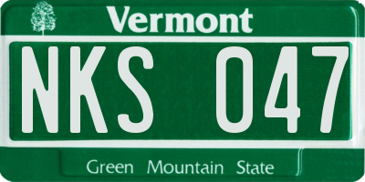 VT license plate NKS047