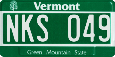 VT license plate NKS049