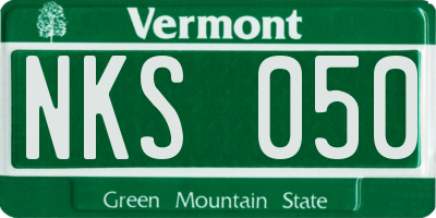 VT license plate NKS050