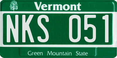VT license plate NKS051