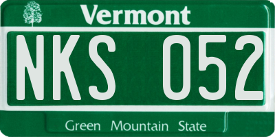 VT license plate NKS052