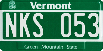 VT license plate NKS053