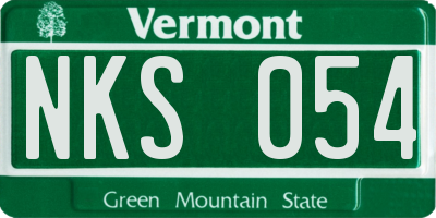 VT license plate NKS054
