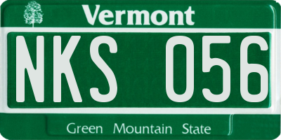 VT license plate NKS056
