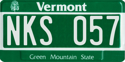VT license plate NKS057