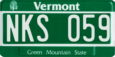 VT license plate NKS059