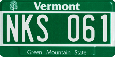 VT license plate NKS061