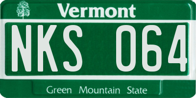 VT license plate NKS064