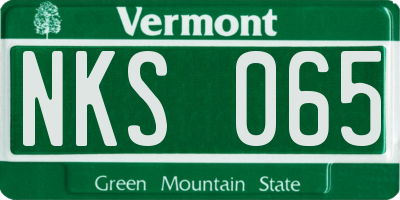 VT license plate NKS065