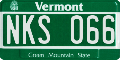 VT license plate NKS066
