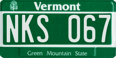 VT license plate NKS067