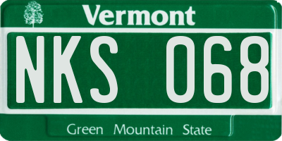 VT license plate NKS068