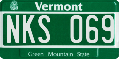 VT license plate NKS069