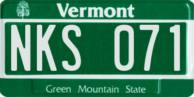 VT license plate NKS071