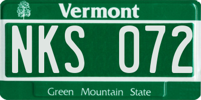 VT license plate NKS072