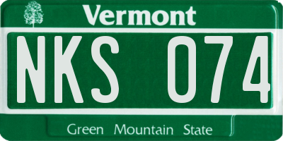 VT license plate NKS074