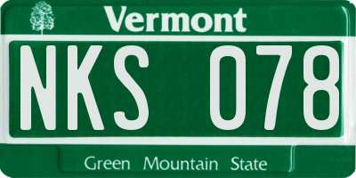 VT license plate NKS078