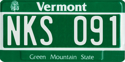 VT license plate NKS091