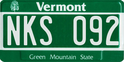 VT license plate NKS092