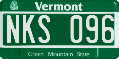 VT license plate NKS096