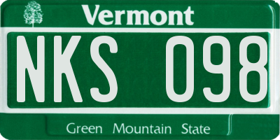 VT license plate NKS098
