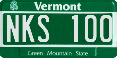 VT license plate NKS100