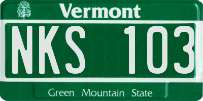 VT license plate NKS103