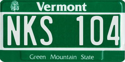 VT license plate NKS104