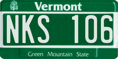 VT license plate NKS106