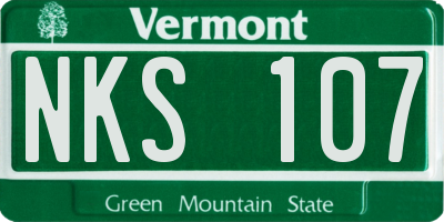 VT license plate NKS107