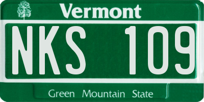 VT license plate NKS109
