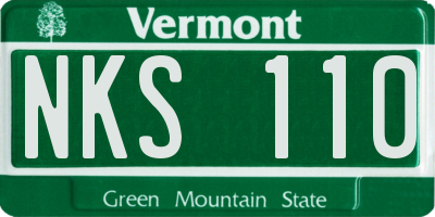 VT license plate NKS110