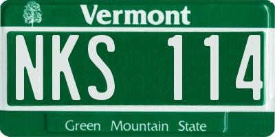 VT license plate NKS114