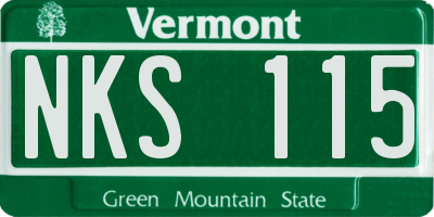VT license plate NKS115