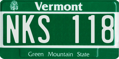 VT license plate NKS118