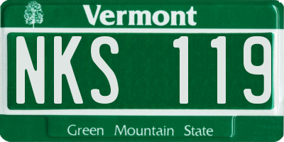 VT license plate NKS119
