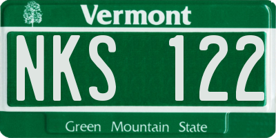 VT license plate NKS122