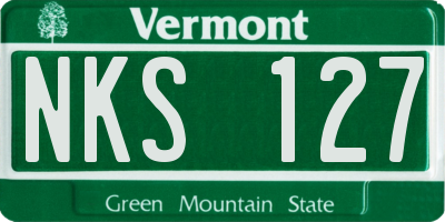 VT license plate NKS127
