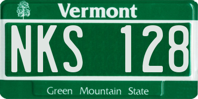 VT license plate NKS128