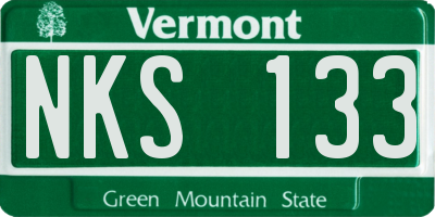 VT license plate NKS133