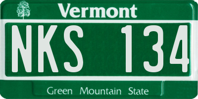 VT license plate NKS134