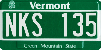 VT license plate NKS135