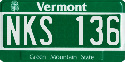 VT license plate NKS136