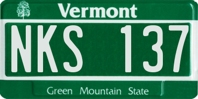 VT license plate NKS137